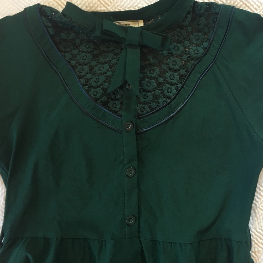 Green Lace Bib Dress